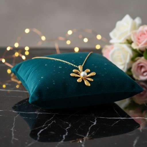 Golden Flower Pendant Chain - Gold